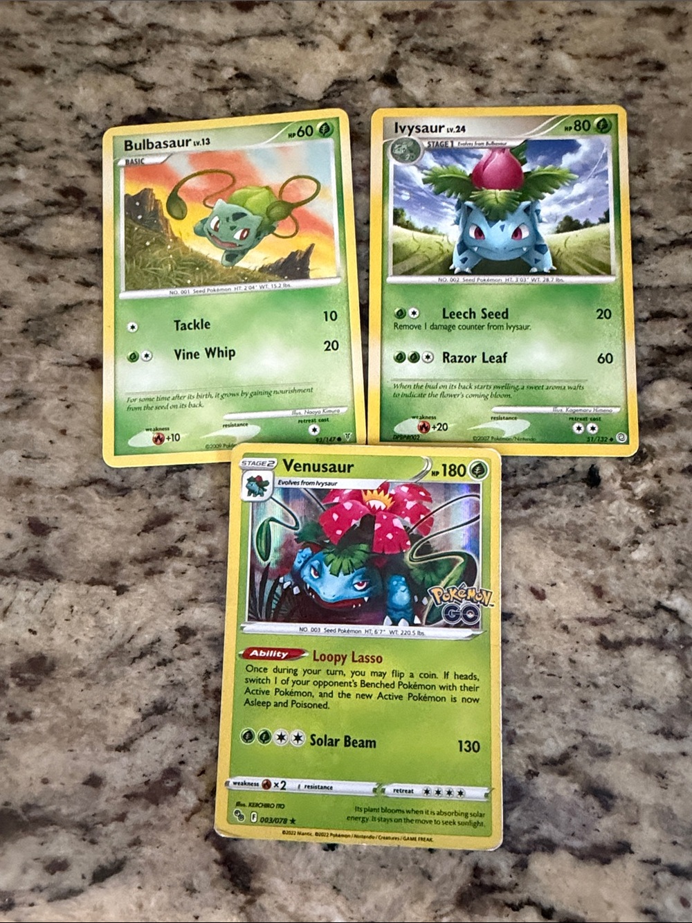 Pokemon Green Bulbasaur Ivysaur Venusaur Trading Cards